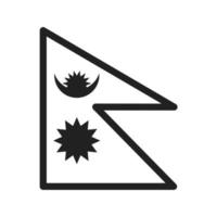 icône de ligne népal vecteur