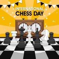 concept de la journée internationale des échecs vecteur