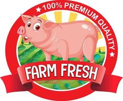 logo frais de la ferme porcine pour les produits de porc vecteur