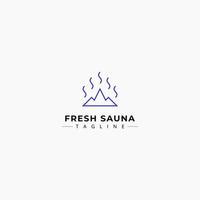 création de logo de sauna de montagne vecteur