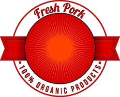 modèle de logo de produit biologique de porc frais vecteur