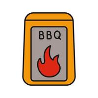 icône de couleur de charbon de barbecue. combustible pour barbecue. illustration vectorielle isolée vecteur