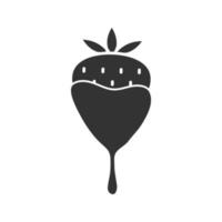 icône de glyphe de fraise enrobée de chocolat. symbole de la silhouette. espace négatif. illustration vectorielle isolée vecteur