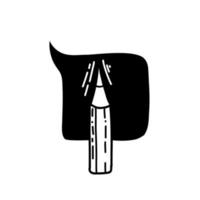 illustration d'un crayon comme symbole d'une bonne idée en noir dans un style doodle. vecteur