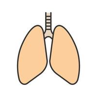 icône de couleur des poumons humains. anatomie du système respiratoire. illustration vectorielle isolée vecteur