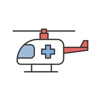icône de couleur d'hélicoptère médical. Ambulance aérienne. illustration vectorielle isolée vecteur