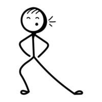 une icône de style doodle personnalisable de gymnaste vecteur