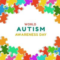 illustration de la journée mondiale de sensibilisation à l'autisme vecteur