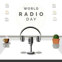illustration vectorielle de la journée mondiale de la radio vecteur
