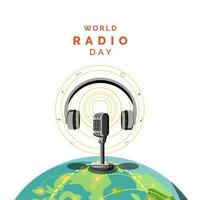 illustration vectorielle de la journée mondiale de la radio