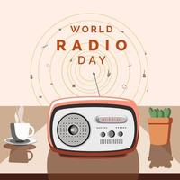 illustration vectorielle de la journée mondiale de la radio vecteur