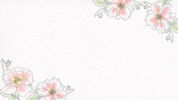 doodle dessin au trait rose bouquet de fleurs sur fond de papier