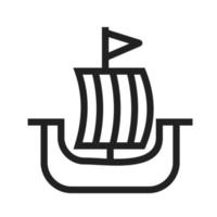 icône de bateau viking vecteur