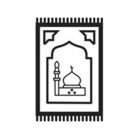 icône de tapis de prière vecteur