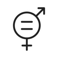 icône de ligne d'égalité des sexes vecteur