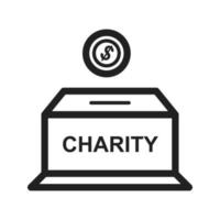 icône de boîte de charité vecteur