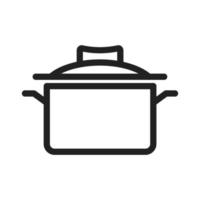 icône de ligne de casserole vecteur