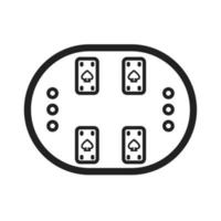 icône de ligne de table de cartes vecteur