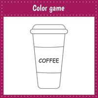 coloriage d'une tasse de café vecteur