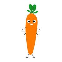 personnage de dessin animé mignon de carotte. vecteur