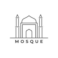 modèles de logo, icônes, symboles avec des formes de mosquée disposées à partir de lignes. vecteur