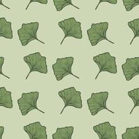 motif harmonieux de feuilles gravées de ginkgo biloba. fond vintage botanique avec feuillage dans un style dessiné à la main. vecteur