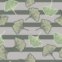 motif harmonieux de feuilles gravées de ginkgo biloba. fond vintage botanique avec feuillage dans un style dessiné à la main. vecteur