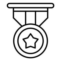 icône de ligne de médaille d'or vecteur