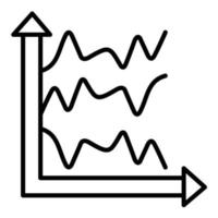 icône de ligne de graphique à lignes multiples vecteur