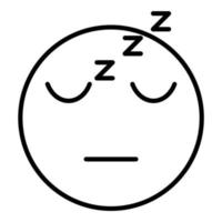 icône de ligne de visage endormi vecteur