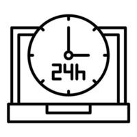 icône de ligne 24 heures vecteur