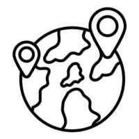 icône de la ligne de localisation mondiale vecteur