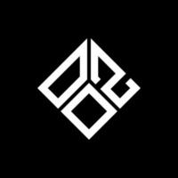 création de logo de lettre ozo sur fond noir. concept de logo de lettre initiales créatives ozo. conception de lettre ozo. vecteur