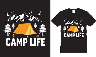 vie de camp, création de t-shirts vecteur