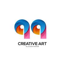 99 logo design dégradé coloré vecteur