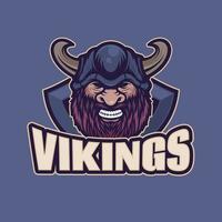 le logo de la tête des vikings vecteur