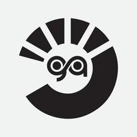 icône du logo vectoriel lettre initiale ga