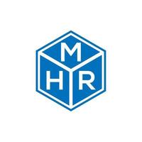 création de logo de lettre mhr sur fond noir. concept de logo de lettre initiales créatives mhr. conception de lettre mhr. vecteur