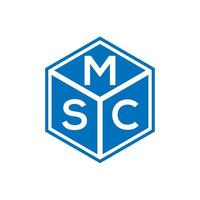 création de logo de lettre msc sur fond noir. concept de logo de lettre initiales créatives msc. conception de lettre msc. vecteur