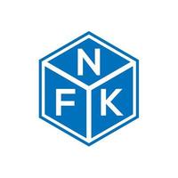 création de logo de lettre nfk sur fond noir. concept de logo de lettre initiales créatives nfk. conception de lettre nfk. vecteur