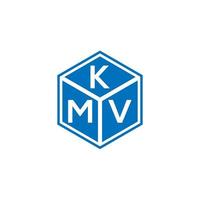 création de logo de lettre kmv sur fond noir. concept de logo de lettre initiales créatives kmv. conception de lettre kmv. vecteur