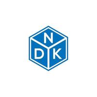 création de logo de lettre ndk sur fond noir. concept de logo de lettre initiales créatives ndk. conception de lettre ndk. vecteur