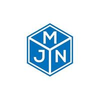 création de logo de lettre mjn sur fond noir. concept de logo lettre initiales créatives mjn. conception de lettre mjn. vecteur