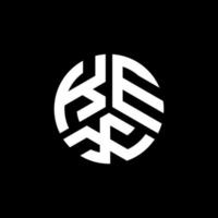 création de logo de lettre kex sur fond noir. concept de logo de lettre initiales créatives kex. conception de lettre kex. vecteur