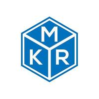 création de logo de lettre mkr sur fond noir. concept de logo de lettre initiales créatives mkr. conception de lettre mkr. vecteur