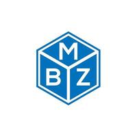 création de logo de lettre mbz sur fond noir. concept de logo de lettre initiales créatives mbz. conception de lettre mbz. vecteur