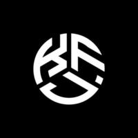 création de logo de lettre kfj sur fond noir. kfj concept de logo de lettre initiales créatives. conception de lettre kfj. vecteur