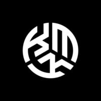 création de logo de lettre kmk sur fond noir. concept de logo de lettre initiales créatives kmk. conception de lettre kmk. vecteur