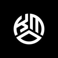 création de logo de lettre kmo sur fond noir. concept de logo de lettre initiales créatives kmo. conception de lettre kmo. vecteur