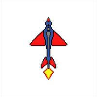 pixel art avec avion à réaction. illustration vectorielle. vecteur